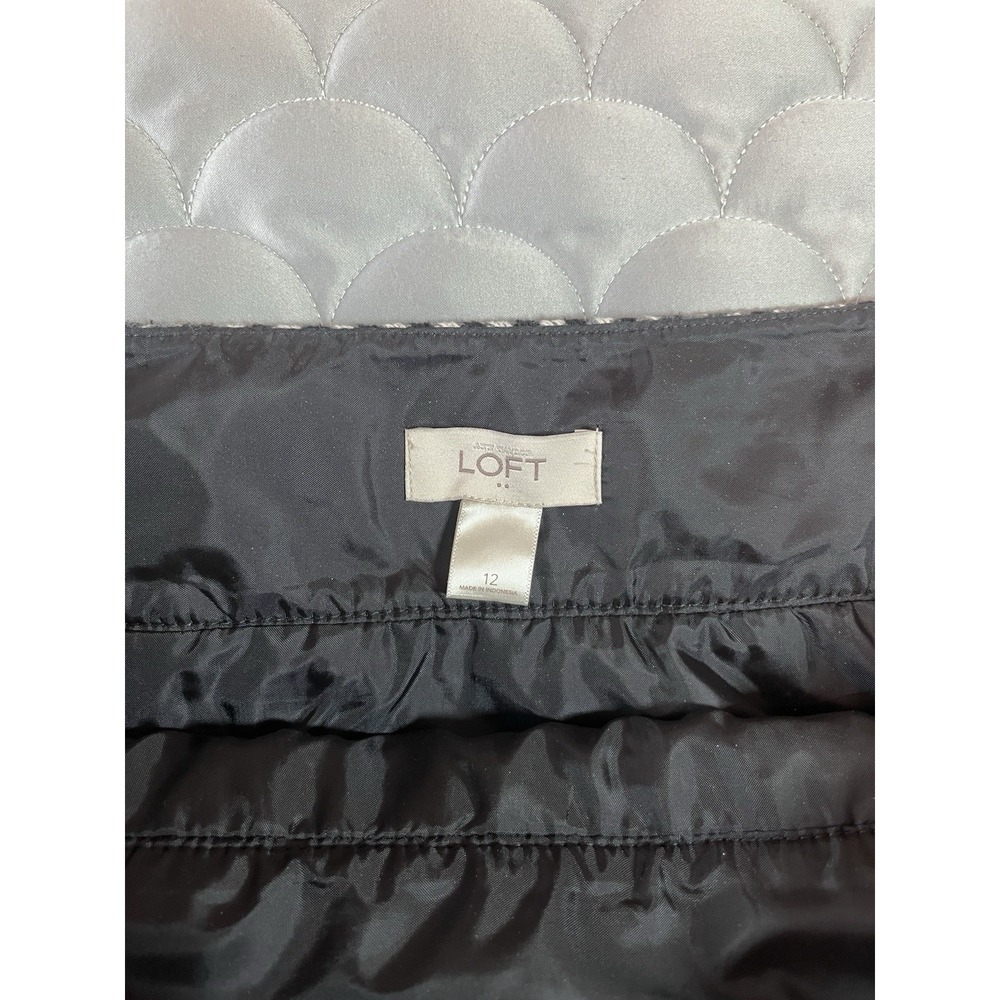 Ann Taylor LOFT Mini Skirt Wool Blend Lined Black and white size 12 Classic - Picture 6 of 6